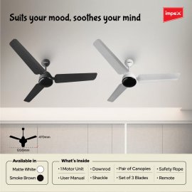 Impex BLDC Ceiling Fan |1200 mm | 5 Star Rated Cei...