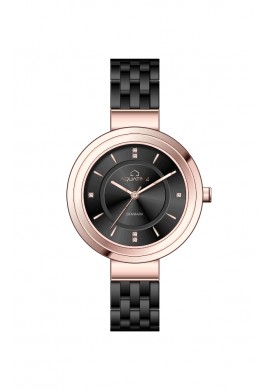STAINLESS STEEL ROSEGOLD AND BLACK COMBINATION COLOR- 30206-05