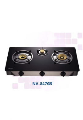NEVICA Glass Top gas stoves with safety – 3 Burners