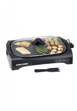 BLACK AND DECKER 2200W Open Flat Grill With Glass Lid LGM70-B5